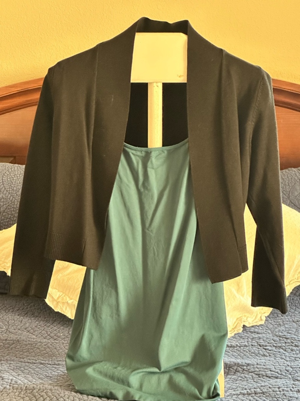 Marvin Richards Black Cropped Open-Front cardigan